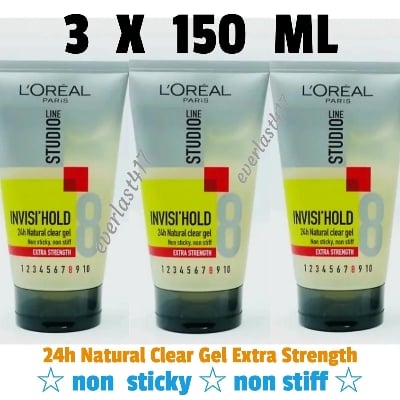 Picture of L’Oréal Paris Studio Line Invisi’Hold 8 Natural Clear Gel 150ml – Extra Strong Hold, Non-Sticky Styling (BG) - 150ml