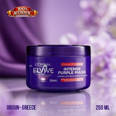 Picture of L’Oréal Paris Elvive Colour Protect Intensive Purple Mask 250ml – Anti-Brassiness Treatment for Blonde, Bleached & Highlighted Hair (GR)