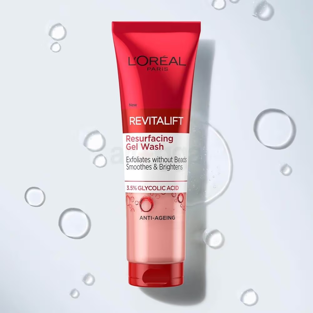Picture of L’Oréal Revitalift Resurfacing Gel Wash 150ml – Glycolic Acid Face Cleanser for Smooth & Bright Skin (GR) - White