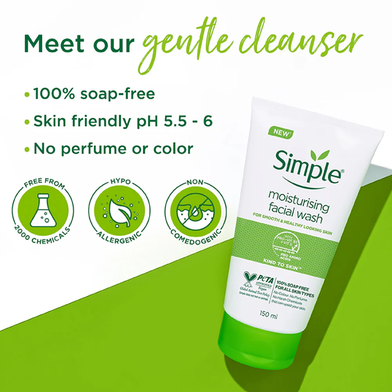 Picture of Simple Moisturising Facial Wash 150ml - White