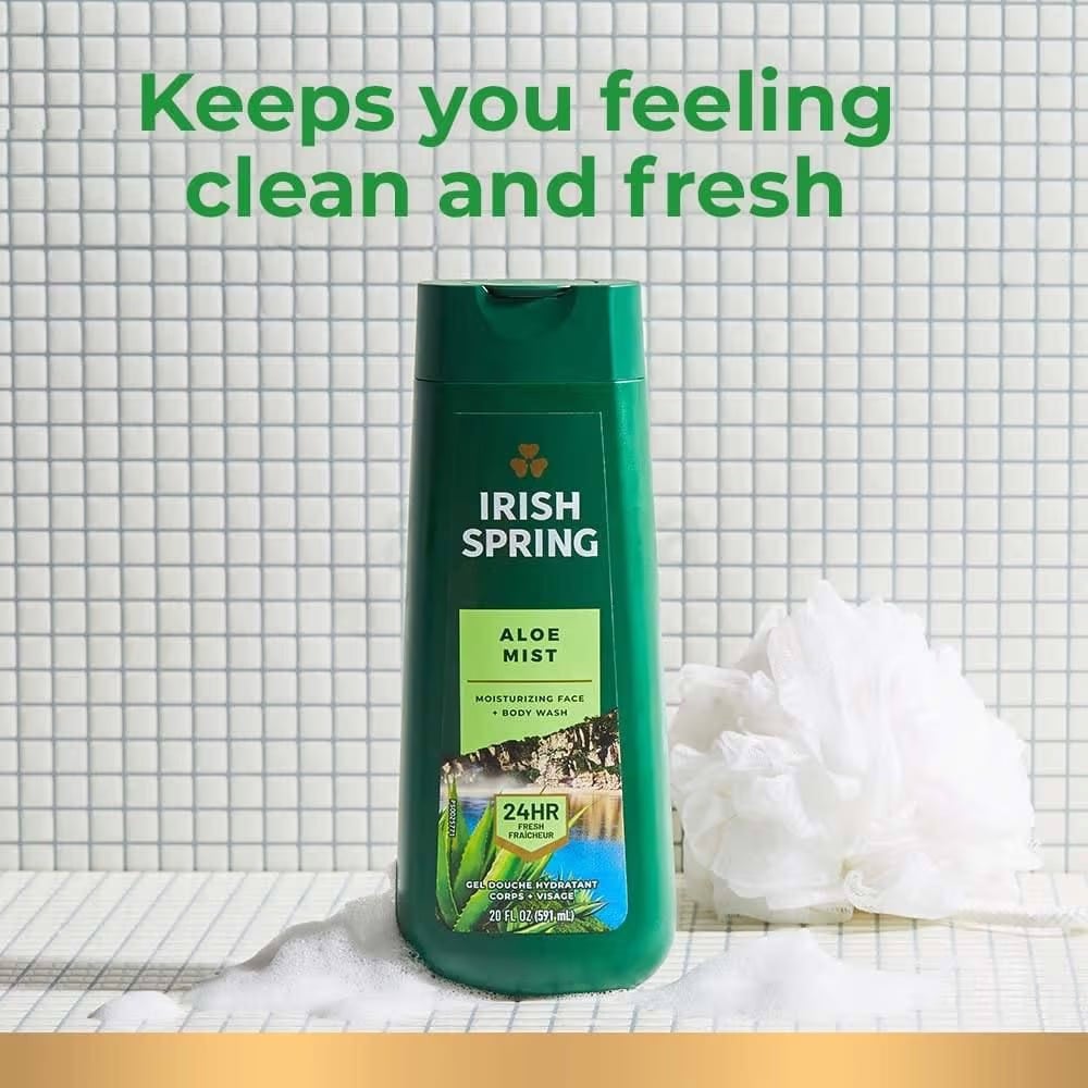 Picture of Irish Spring Aloe Mist Moisturizing Face & Body Wash 24HR Fresh – 591ml