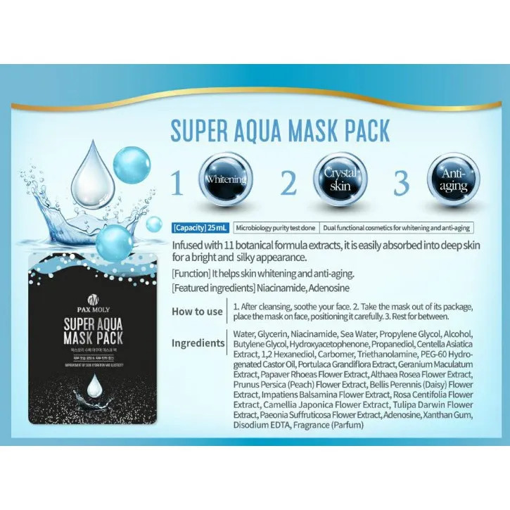 Picture of Pax Moly Super Aqua Mask Pack 25ml Korea