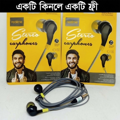 Picture of Realme buds 2 Wired Earbud In-ear Stereo Earphones for Smartphones with one free -Multicolor