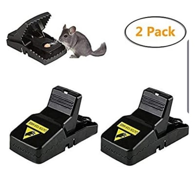 Picture of 2 pcs Mouse Trap, Mice Traps That Work Instantly Indoor Outdoor, Mice Safe and Reusable Small Mice and Mouse Snap Trap -Black