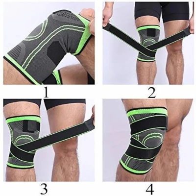 Picture of 1 Pcs Compression Knee Sleeves Knee Brace for Men & Women Knee Support for Running, Crossfit, Basketball, Pain Relief, Meniscus Tear Arthritis Faster Recovery Adjustable Strap -Multicolor