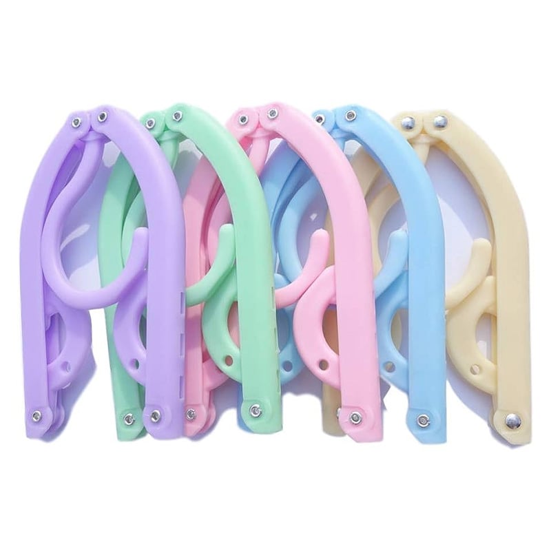 Picture of 3 pcs Travel Hangers Folding Clothes Hangers Cloth Hanger Portable Folding Clothes Hangers Cloth Hanger Rack Travel Accessories Foldable Clothes Drying Hanger -Multicolor