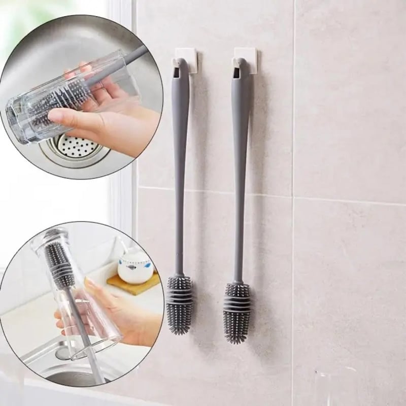 Picture of Silicone Bottle Cleaning Brush Bottle Cleaner for Washing Baby Bottles Handle Brush