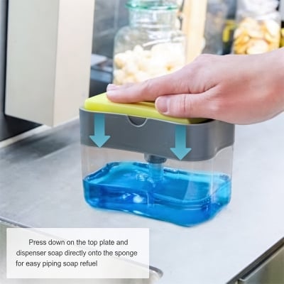 Picture of Liquid Soap Dispenser Soap Pump Sponge Caddy -Multicolor