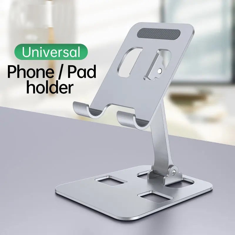 Picture of Universal All Aluminum Alloy Mobile Stand Foldable & Rotatable Metal Phone Holder Tablet Stand For Tablet, Smartphone & iPad - Black -Multicolor