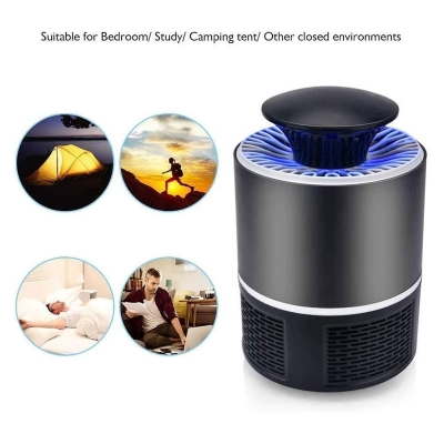 Picture of Mosquito Killer USB Electronics Mosquito Killer Trap Moth Fly Wasp LED Night Light Lamp Bug Insect Lights Killing Pest Zapper Repeller 365nm -Black