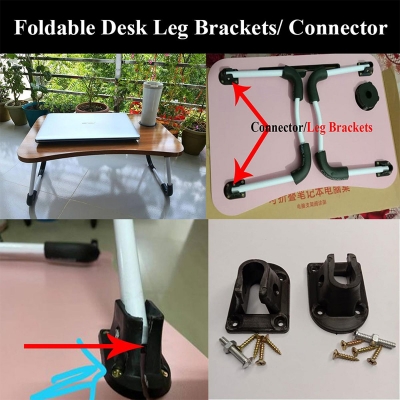 Picture of Foldable Desk/ Laptop Table/ Reading Table Leg Brackets/ Connector (2 Set) -Black