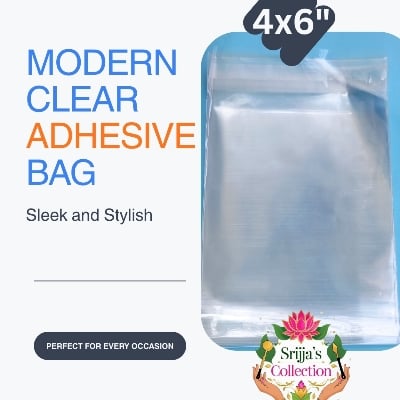Picture of Srija 4x6 Inch Self Adhesive Cello Bags | Transparent Plastic Packaging Pouch | Clear Seal Poly Bag for Jewelry, Cards, Gifts