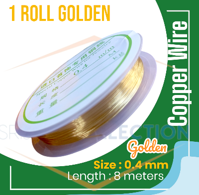 Picture of 0.4mm Silver-Golden Color Jewelry Copper Wire for Beading Wire Craft Jewelry Wire Tarnish Resistant for Jewelry Making