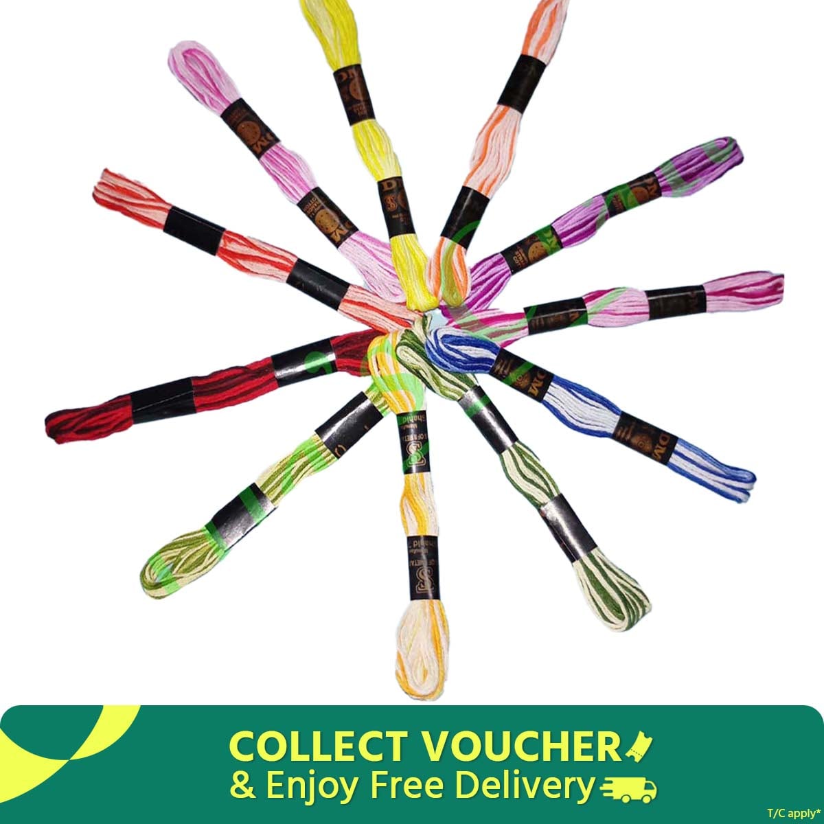 Picture of DMC Shaded Color Thread for Cross Stitch Threads Bracelet Yarn Craft Floss Embroidery Floss 12/16 Pieces Set