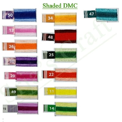 Picture of DMC Shaded Color Thread for Cross Stitch Threads Bracelet Yarn Craft Floss Embroidery Floss 12/16 Pieces Set