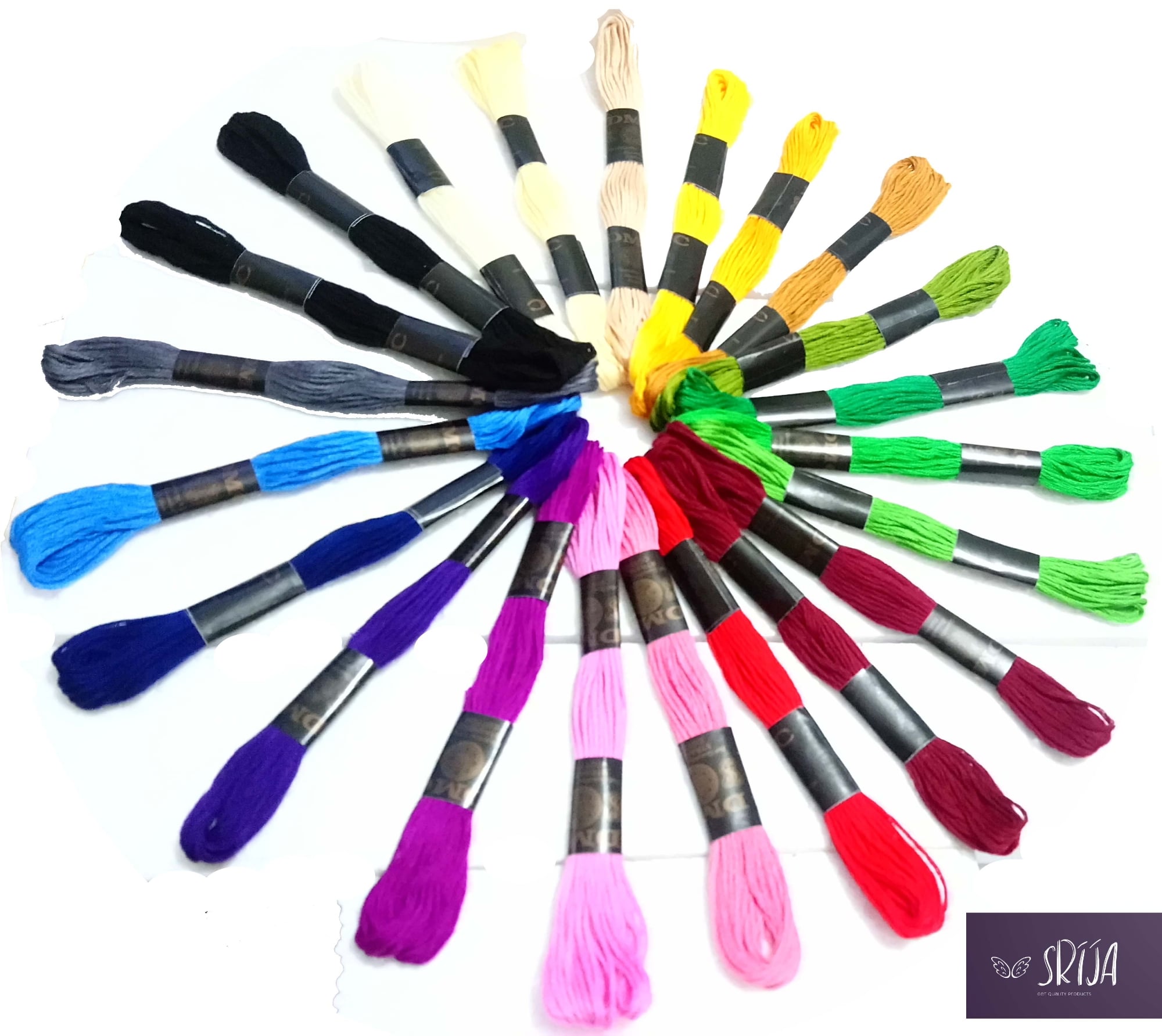 Picture of Sri DMC Embroidery Floss Embroidery Floss Cross Stitch Thread / DMC Thread For Embroidery 6 line thread Cotton Embroidery Thread