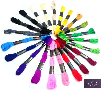 Picture of Sri DMC Embroidery Floss Embroidery Floss Cross Stitch Thread / DMC Thread For Embroidery 6 line thread Cotton Embroidery Thread