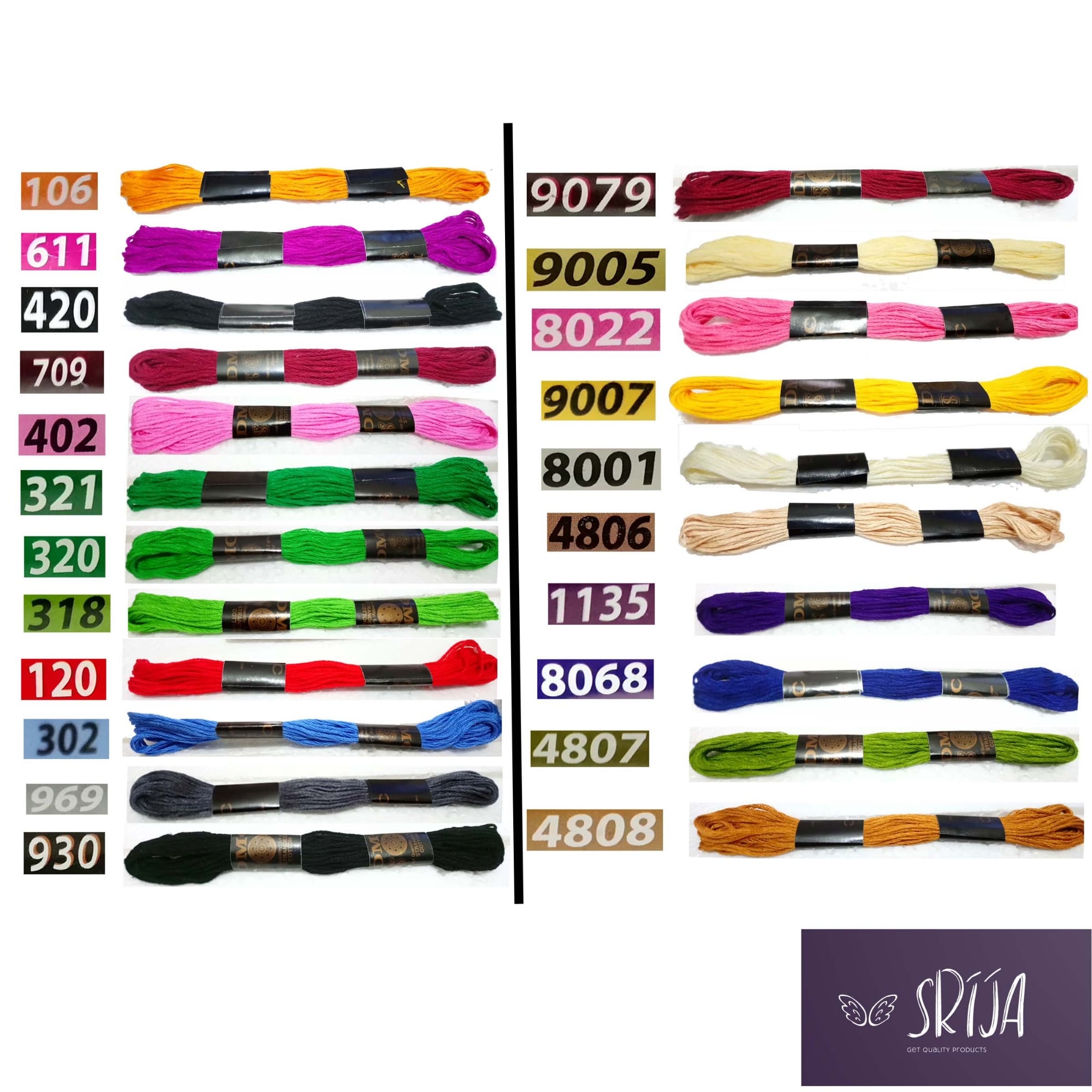 Picture of Sri DMC Embroidery Floss Embroidery Floss Cross Stitch Thread / DMC Thread For Embroidery 6 line thread Cotton Embroidery Thread