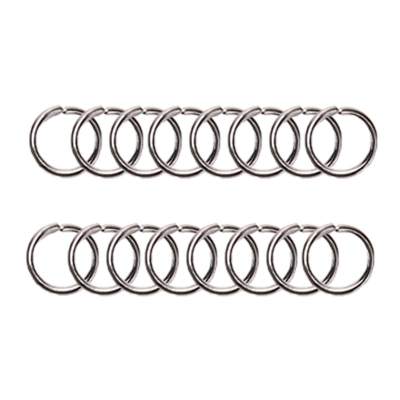 Picture of 12 pieces Key Rings with Chain Metal Split Rings for Crafts 25mm with 30 mm Chains Open Jump Ring