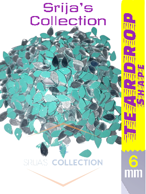 Picture of 6 mm Teardrop | Raindrop | Almond | Prodip shape small craft Mirror for Lippan Art & Craft | Mosaic Tiles used in embroidery or decoration