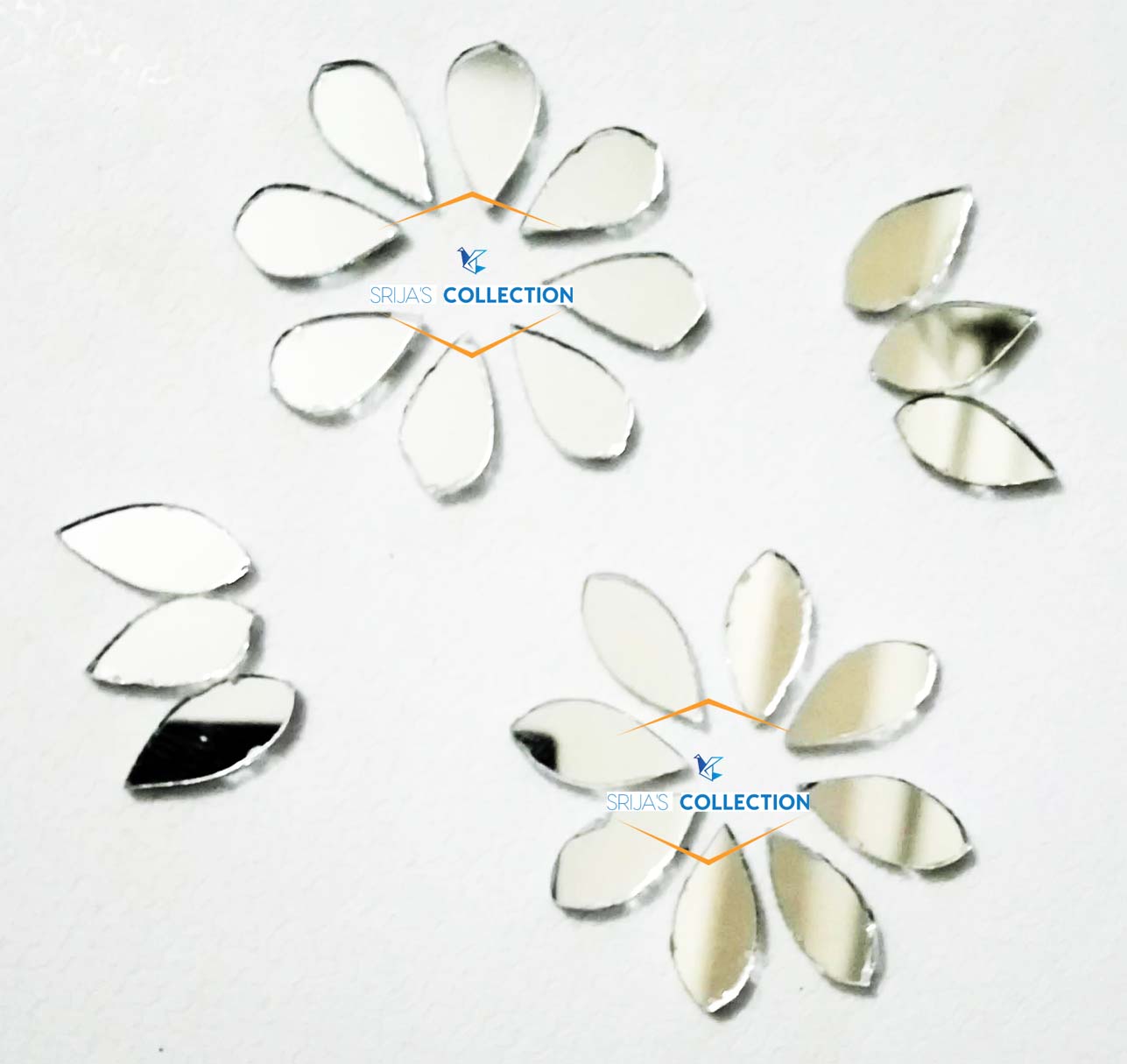 Picture of 6 mm Teardrop | Raindrop | Almond | Prodip shape small craft Mirror for Lippan Art & Craft | Mosaic Tiles used in embroidery or decoration