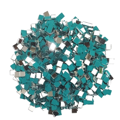 Picture of 6 mm Square Shape Glass Mirror Kit - Jewelry Making, Lippan Art Work - Embroidery Craft Work, Mosaic Art, Stone Mirror Beads – Kids, School Projects