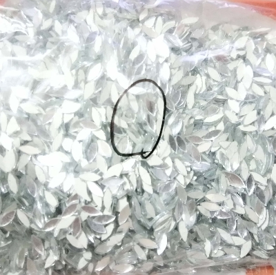Picture of 3mm | Zero size Eye Shape Mirror for Embroidery Works in Any Other Clothes, Jewellery Making, Lippan Arts & Crafts Mosaic Tiles 3x7 mm
