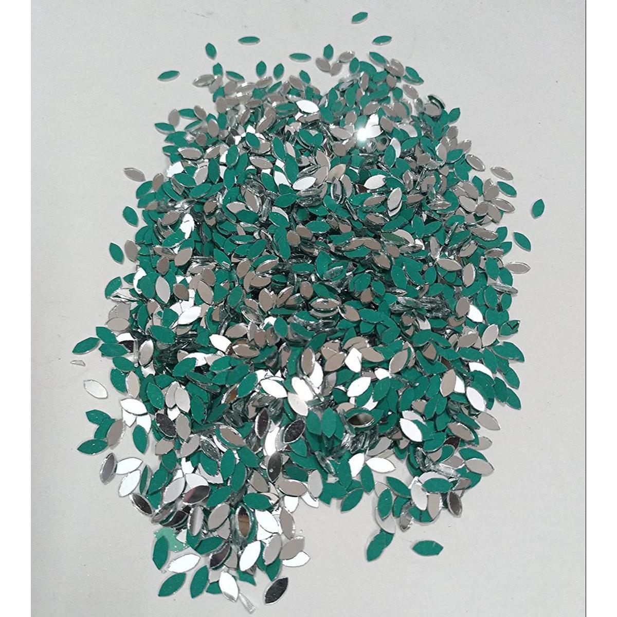 Picture of 3mm | Zero size Eye Shape Mirror for Embroidery Works in Any Other Clothes, Jewellery Making, Lippan Arts & Crafts Mosaic Tiles 3x7 mm