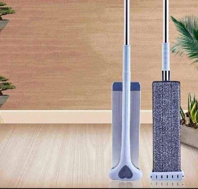 Picture of Mop New 42CM aluminum alloy panel flat mop for lazy people without hand washing flat mop with thick rod flat mop for home ( Aluminum Mop) Silver