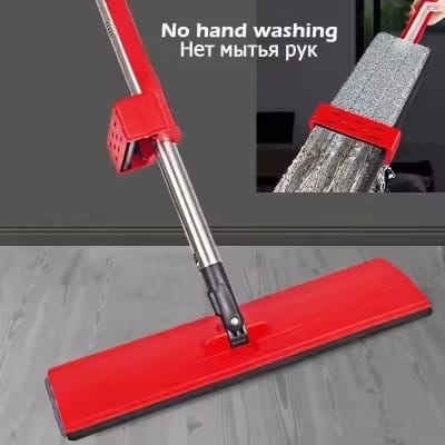 Picture of Red Mop New Panel Flat Mop For Lazy People,Free-Hand and 360 Degree Rotating Spin Mop with Floor Cleaning Without Hand Washing Flat Mop With Thick Rod Flat Mop For Home Use Red color Red