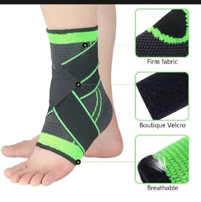 Picture of Ankle Brace, Ankle Support with Adjustable Strap for Weak Ankles, Sleeve Socks for Ligament Damage, Sprained Ankle, Plantar Fasciitis, Achilles Tendonitis, One Size for Men & Women Multicolor-Int: One size