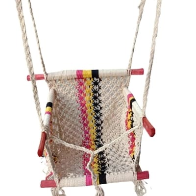 Picture of পাটের তৈরি বাচ্চাদের দোলনা Baby Cradle Jute Made Dolna for Babies (আপনার সোনামণির জন্য Off White