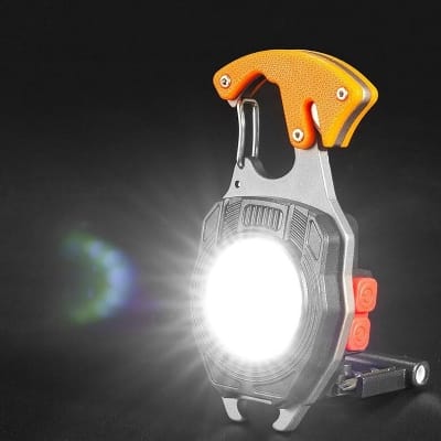 Picture of Multi-function COB LED Flashlight Outdoor USB Keychain Light Hook Strong Magnet Screwdriver Hammer Emergency Lamp Lamp for Campaign Multicolor