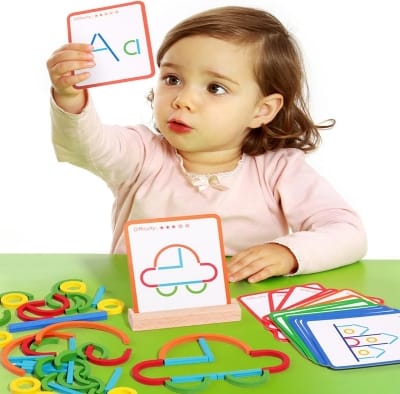 Picture of Wooden Creative Sticks And Rings Puzzle Intelligence Game Montessori Early Childhood Educational Toys For Children 3 Year Old 