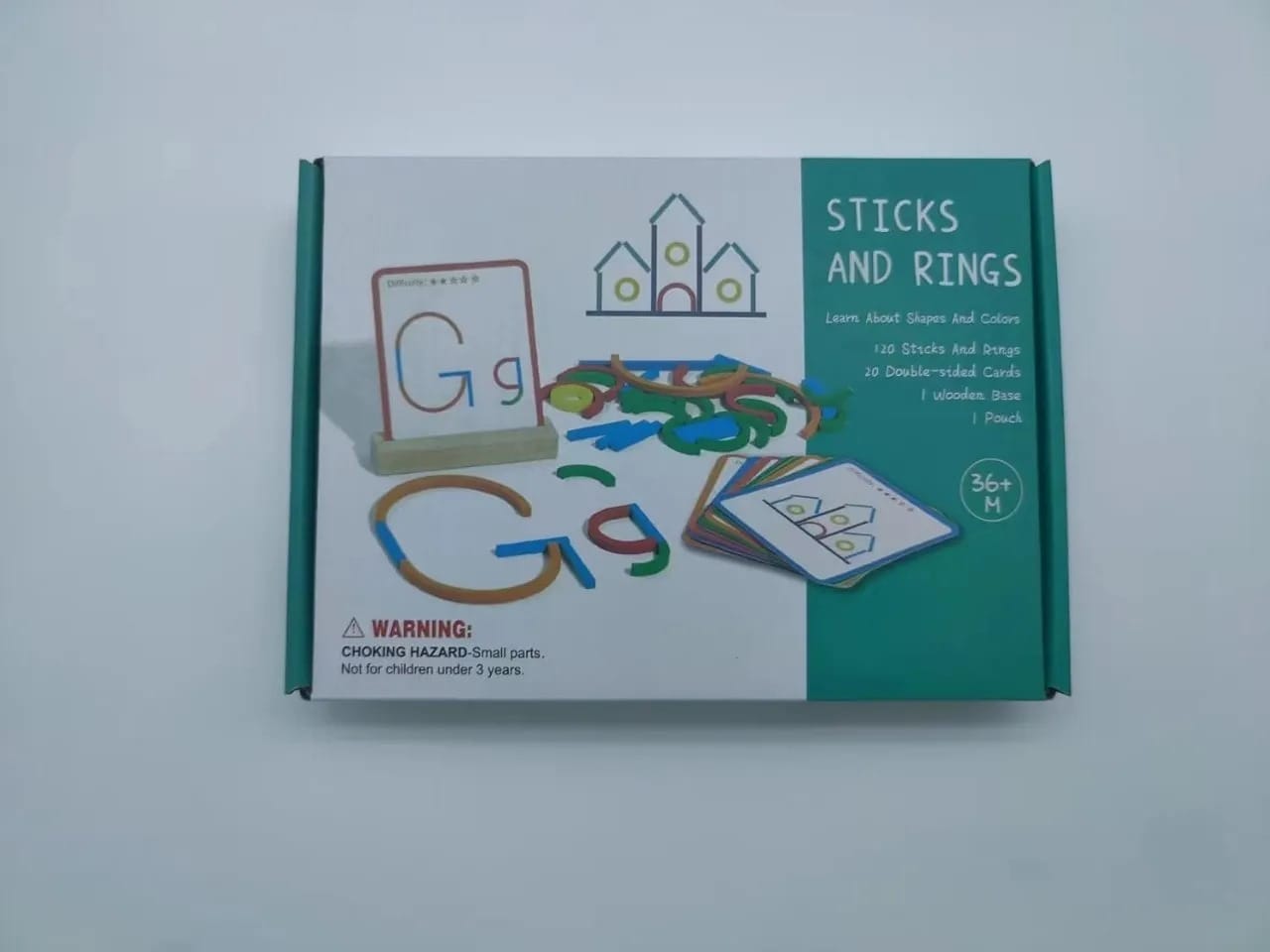 Picture of Wooden Creative Sticks And Rings Puzzle Intelligence Game Montessori Early Childhood Educational Toys For Children 3 Year Old 