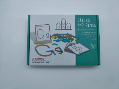 Picture of Wooden Creative Sticks And Rings Puzzle Intelligence Game Montessori Early Childhood Educational Toys For Children 3 Year Old 