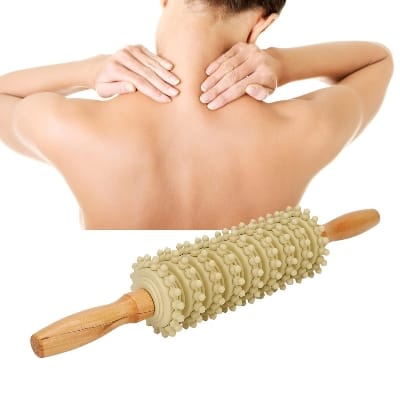 Picture of Ketsicart Wood Therapy Roller, Wooden Massage Roller Muscle Blasting Trigger Points for Home Multicolor