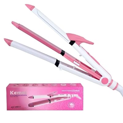 Picture of 3 in 1 Hair Straightener Hair curler Roller Model 1291 Ceramic Professional Electric Flat iron Hair styling tool Beauty Set Rod for Women 129 Multicolor