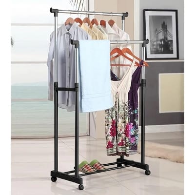 Picture of Double Pole Clothing Rack for Home Multicolor