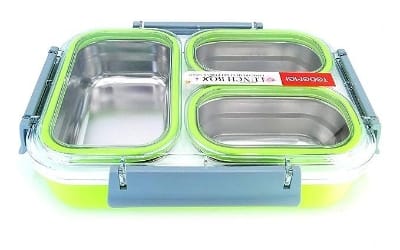 Picture of TODOMOI Stainless Steel 3-Compartment Lunch Box Multicolor