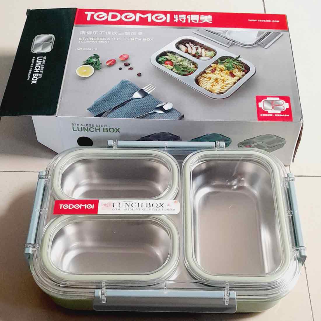 Picture of TODOMOI Stainless Steel 3-Compartment Lunch Box Multicolor