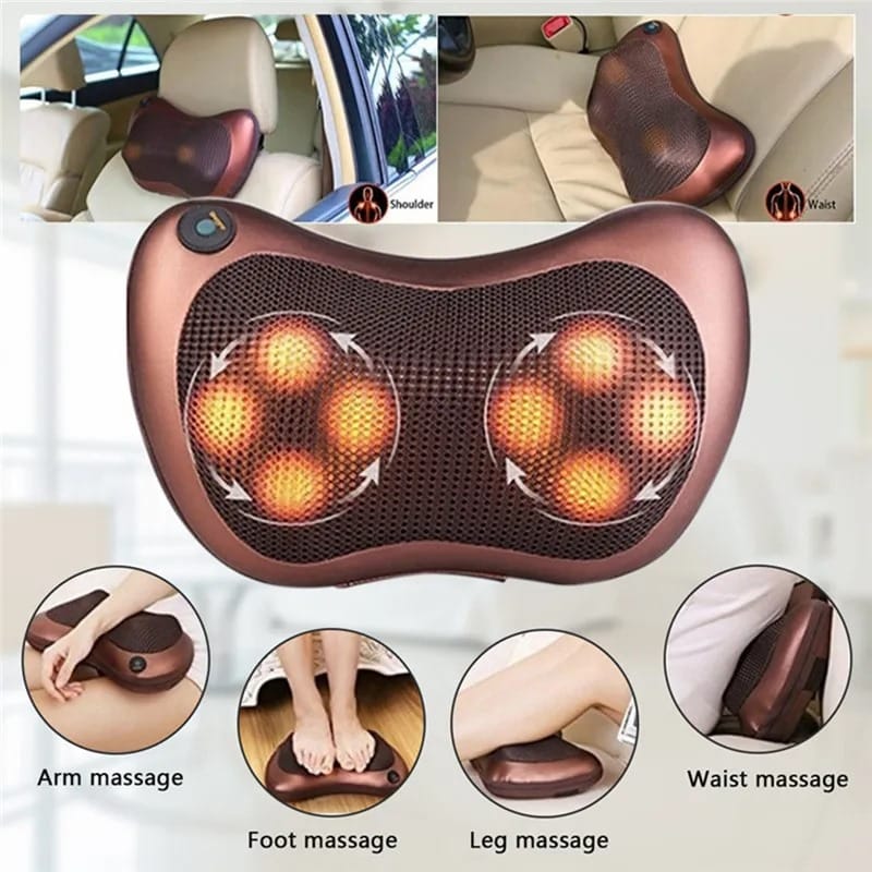 Picture of Massage Pillow For Car And Home Shoulder Back Waist Massage Pillow Multicolor
