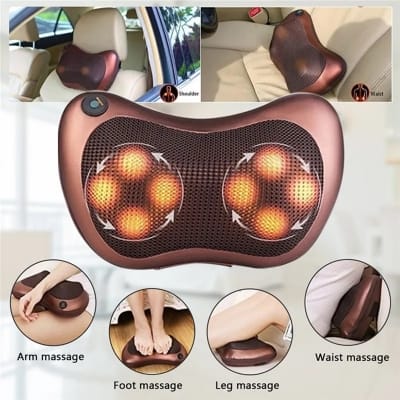Picture of Massage Pillow For Car And Home Shoulder Back Waist Massage Pillow Multicolor