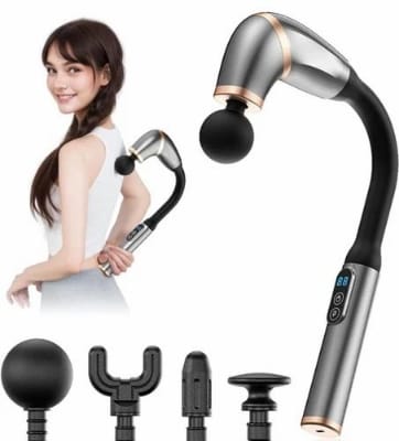 Picture of Electric Back Massager with Adjustable Heads and Speed – Percussion Massage Gun for Neck, Shoulder & Body Pain Relief Multicolor