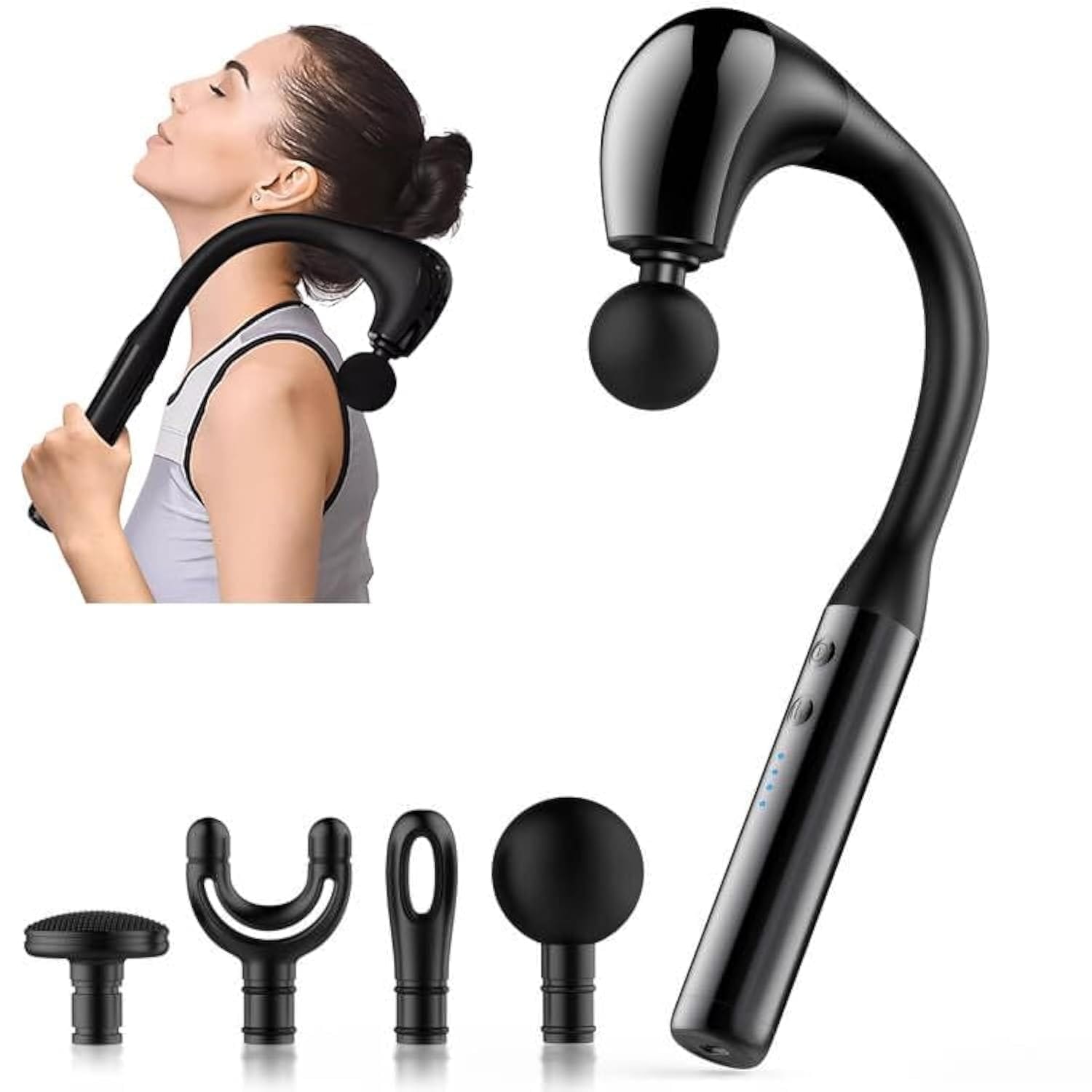 Picture of Electric Back Massager with Adjustable Heads and Speed – Percussion Massage Gun for Neck, Shoulder & Body Pain Relief Multicolor