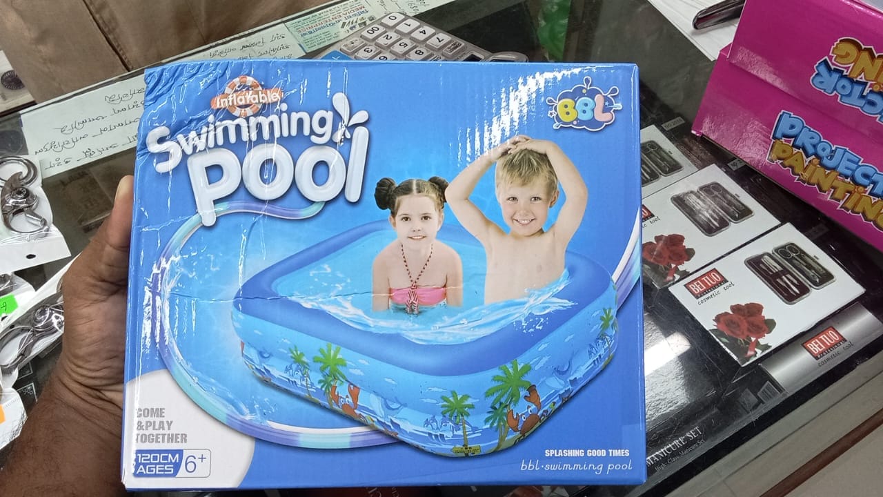 Picture of Inflatable Swimming Pool Large Family Pools 120cm Rectangle Framed Children Swimming Pool Summer Outdoor Kids Baby Bathtub Toys Multicolor