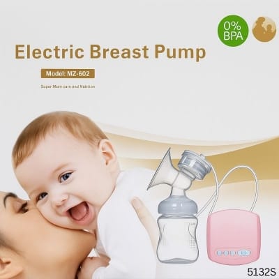 Picture of 1 Machine, 1 Bottle Electric Breast Pump RH228 Intelligent Automatic Breast Pump | BPA-Free USB Dual Control Milk Suction and Breast Massager Baby Breastfeeding | Multicolor