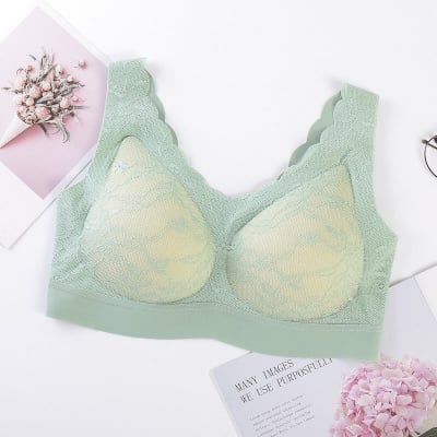 Picture of Lace Padded Seamless Soft Push Up Sports and Sleeping bra(Multicolor)