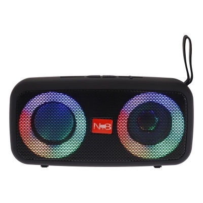 Picture of NB-051 Bluetooth, USB, SD Card & FM Radio Supported 1200mAh Battery Deep Bass RGB Colorful Lighting Speaker(Black)