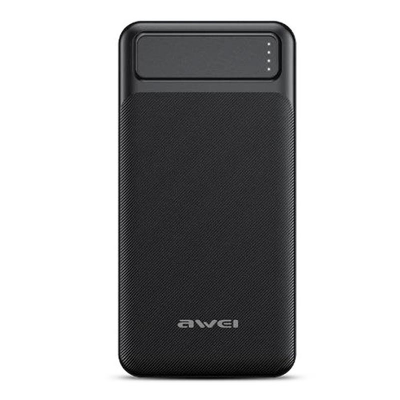 Picture of Awei P6K 20000mAh Fast Charging Dual USB Port Powerbank Micro USB and Type C Input Power Bank Black(Black)